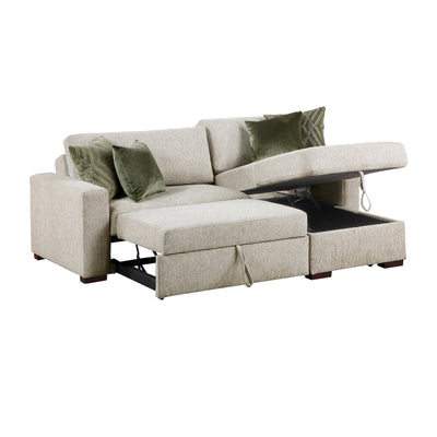 8548*3VC15ACLA 2-Piece Sectional with Reversible Chaise, Pull-out Bed and Hidden Storage, Click Motion Back