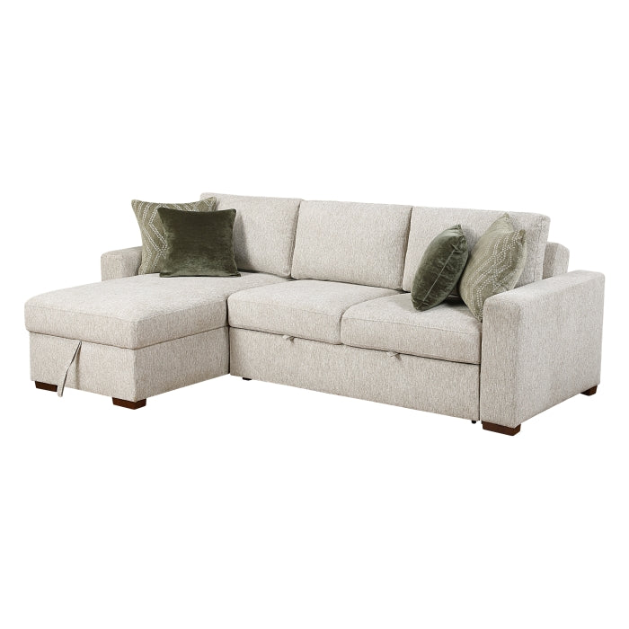 Isla 2-Piece Sectional with Reversible Chaise, Pull-out Bed and Hidden Storage, Click Motion Back (8548*3VC2ACLA)