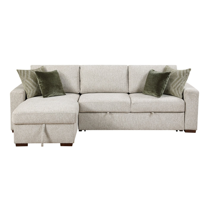 Isla 2-Piece Sectional with Reversible Chaise, Pull-out Bed and Hidden Storage, Click Motion Back (8548*3VC2ACLA)