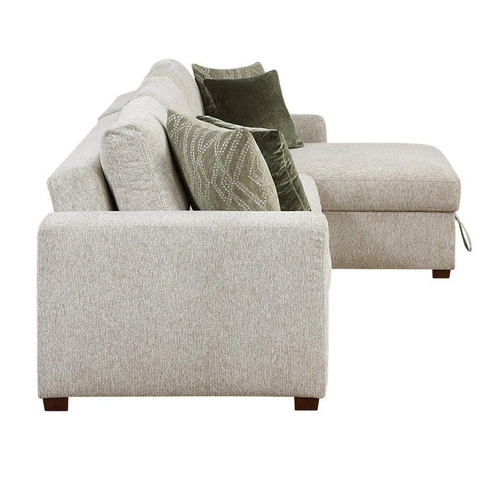Isla 2-Piece Sectional with Reversible Chaise, Pull-out Bed and Hidden Storage, Click Motion Back (8548*3VC2ACLA)
