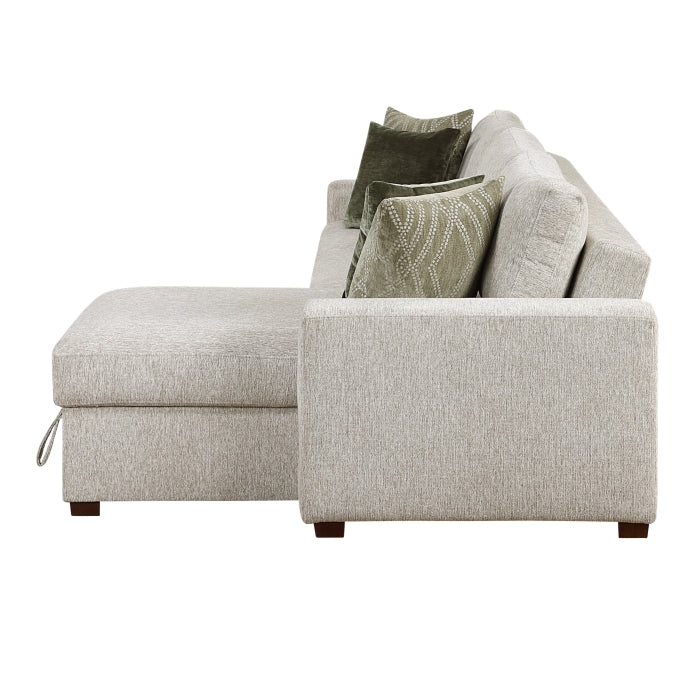 Isla 2-Piece Sectional with Reversible Chaise, Pull-out Bed and Hidden Storage, Click Motion Back (8548*3VC2ACLA)