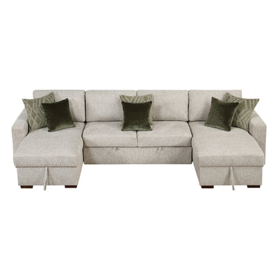 Isla 3-Piece Sectional with Reversible Chaises, Pull-out Bed and Hidden Storage, Click Motion Back (8548*42VC2ACLA)