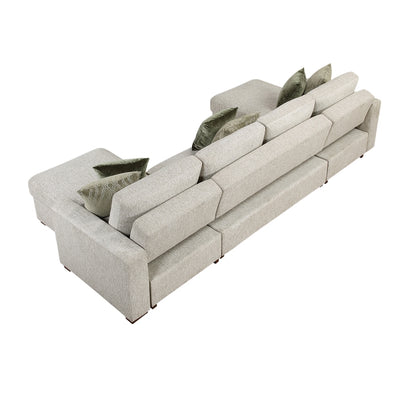 Isla 3-Piece Sectional with Reversible Chaises, Pull-out Bed and Hidden Storage, Click Motion Back (8548*42VC2ACLA)