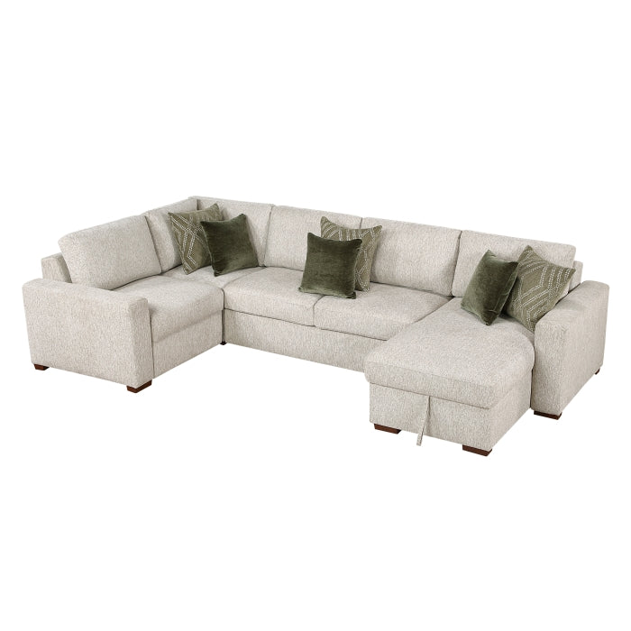 Isla 4-Piece Sectional with Convertible and Reversible Chaise, Hidden Storage, Click Motion Back (8548*5VC2ACRACA)