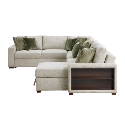 8548*6SC15ACLA2 5-Piece Sectional with Reversible Chaise, Pull-out Bed, Hidden Storage and Click Motion Back