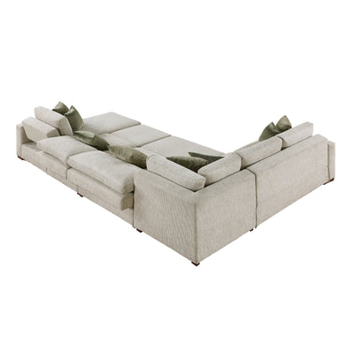 8548*6SC15ACLA2 5-Piece Sectional with Reversible Chaise, Pull-out Bed, Hidden Storage and Click Motion Back