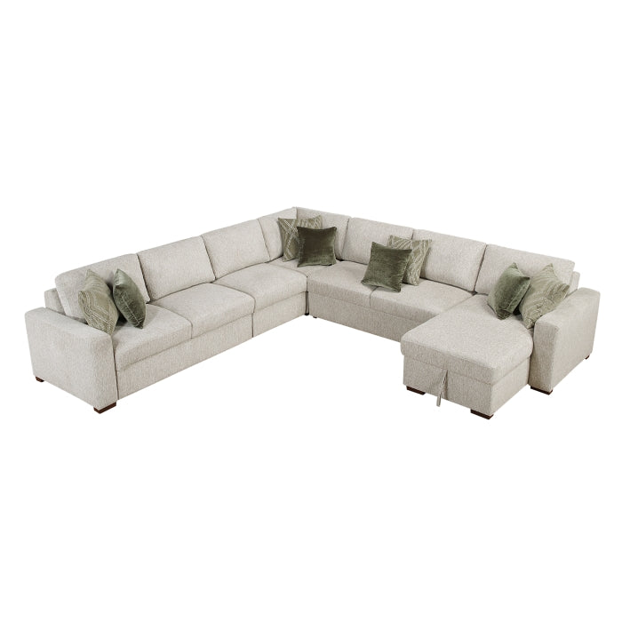 Isla 5-Piece Sectional with Convertible and Reversible Chaise, Hidden Storage, Click Motion Back (8548*6VCCR22AACA)