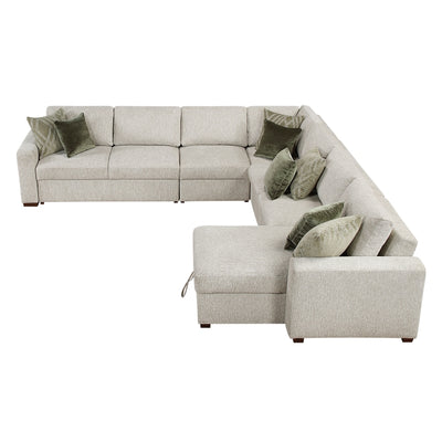 Isla 5-Piece Sectional with Convertible and Reversible Chaise, Hidden Storage, Click Motion Back (8548*6VCCR22AACA)
