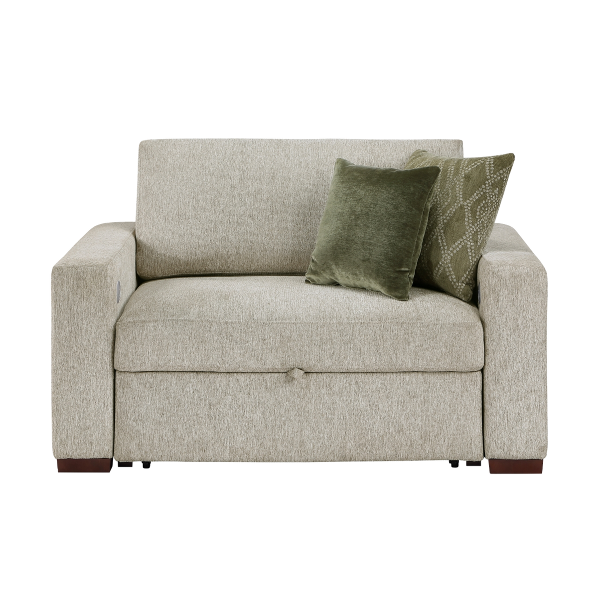 8548-215ACLA2 convertible chair and a half full front view, transparent background