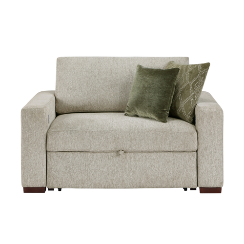 8548-215ACLA2 convertible chair and a half full front view, transparent background