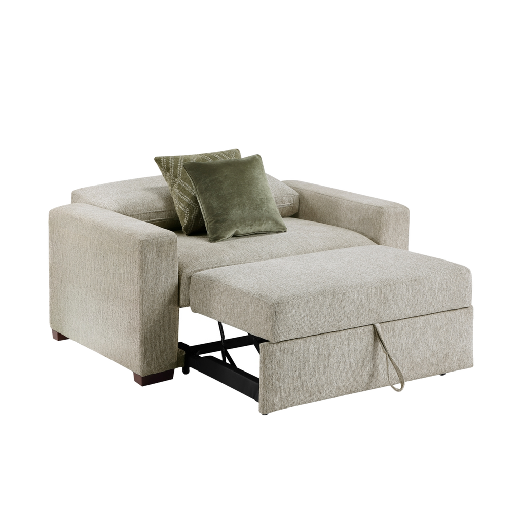 8548-215ACLA convertible chair and a half sleeper open view, transparent background