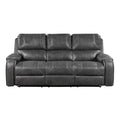 Newnan Double Reclining Sofa with Center Drop-Down Cup Holders, Receptacles and USB Ports (8549GRY-3)