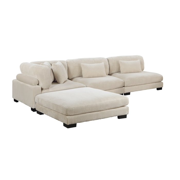 Traverse 4-Piece Modular Sectional with Ottoman (8555BE*2AC1CROT)
