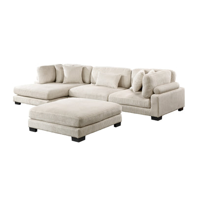 Traverse 4-Piece Modular Sectional with Reversible Chaise and Ottoman (8555BE*CRACVCOT)