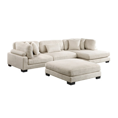 Traverse 4-Piece Modular Sectional with Reversible Chaise and Ottoman (8555BE*CRACVCOT)