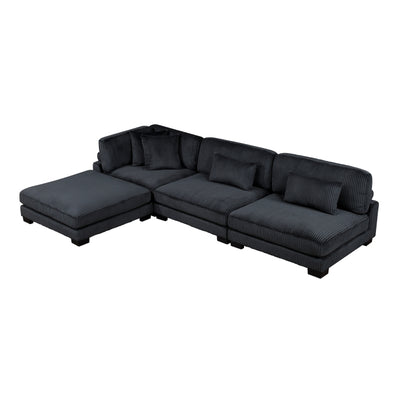Traverse 4-Piece Modular Sectional with Ottoman (8555BK*2AC1CROT)