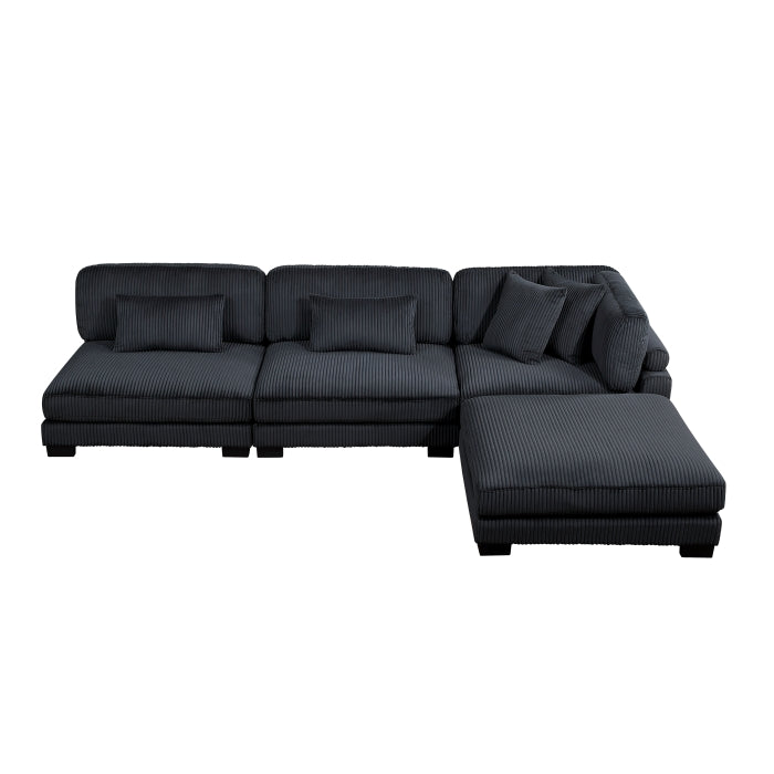Traverse 4-Piece Modular Sectional with Ottoman (8555BK*2AC1CROT)
