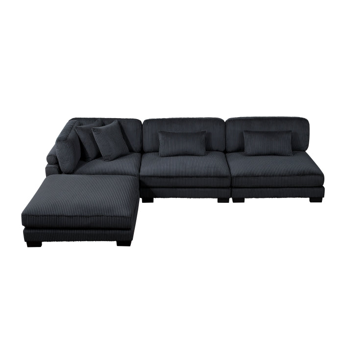 Traverse 4-Piece Modular Sectional with Ottoman (8555BK*2AC1CROT)