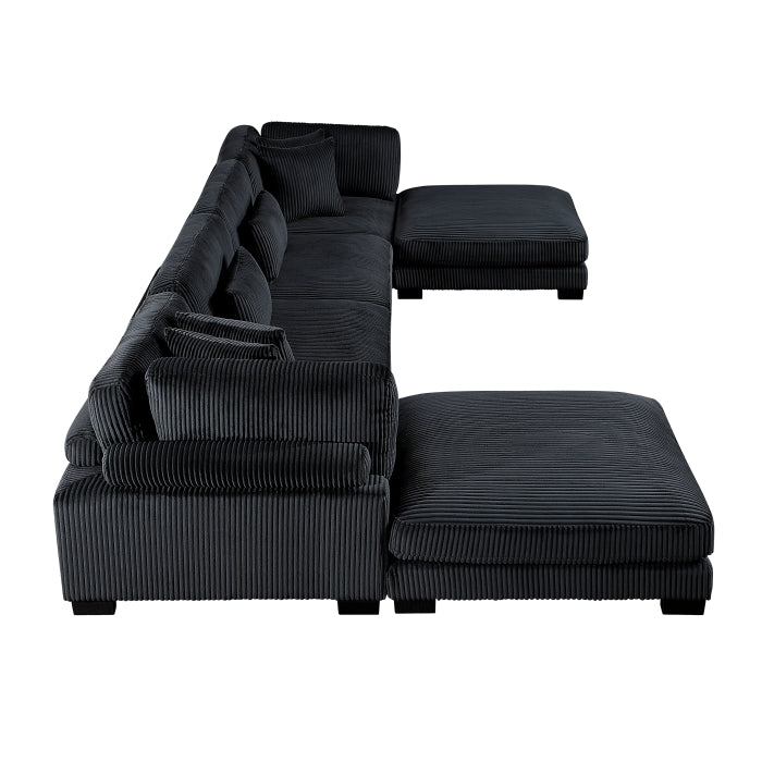 Traverse 6-Piece Modular Sectional with Ottomans (8555BK*2CR2AC2OT)