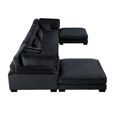 Traverse 6-Piece Modular Sectional with Ottomans (8555BK*2CR2AC2OT)