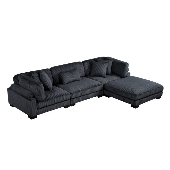 Traverse 4-Piece Modular Sectional with Ottoman (8555BK*4OT)