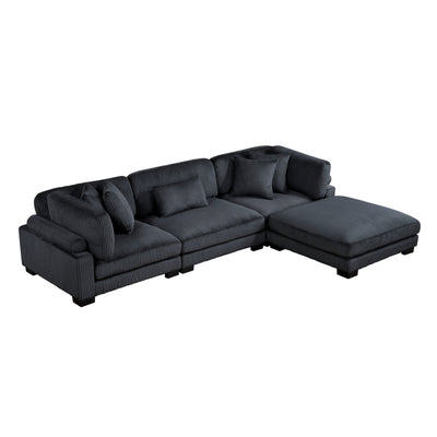 Traverse 4-Piece Modular Sectional with Ottoman (8555BK*4OT)