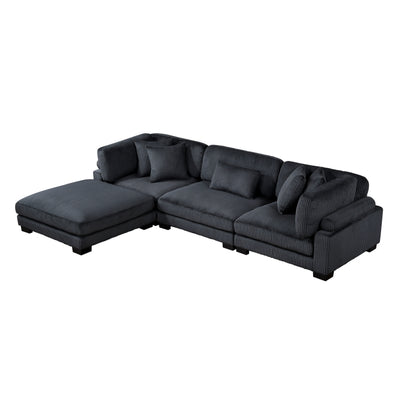 Traverse 4-Piece Modular Sectional with Ottoman (8555BK*4OT)