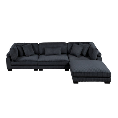 Traverse 4-Piece Modular Sectional with Ottoman (8555BK*4OT)