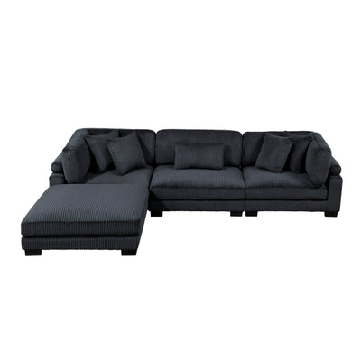 Traverse 4-Piece Modular Sectional with Ottoman (8555BK*4OT)