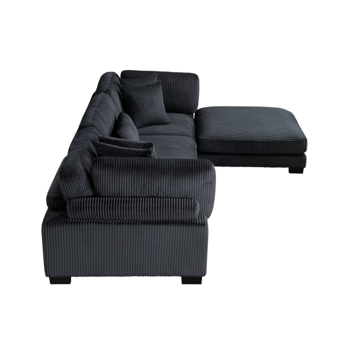 Traverse 4-Piece Modular Sectional with Ottoman (8555BK*4OT)
