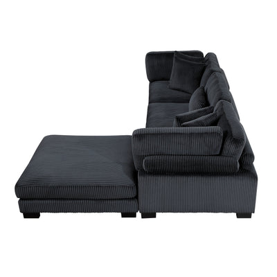 Traverse 4-Piece Modular Sectional with Ottoman (8555BK*4OT)