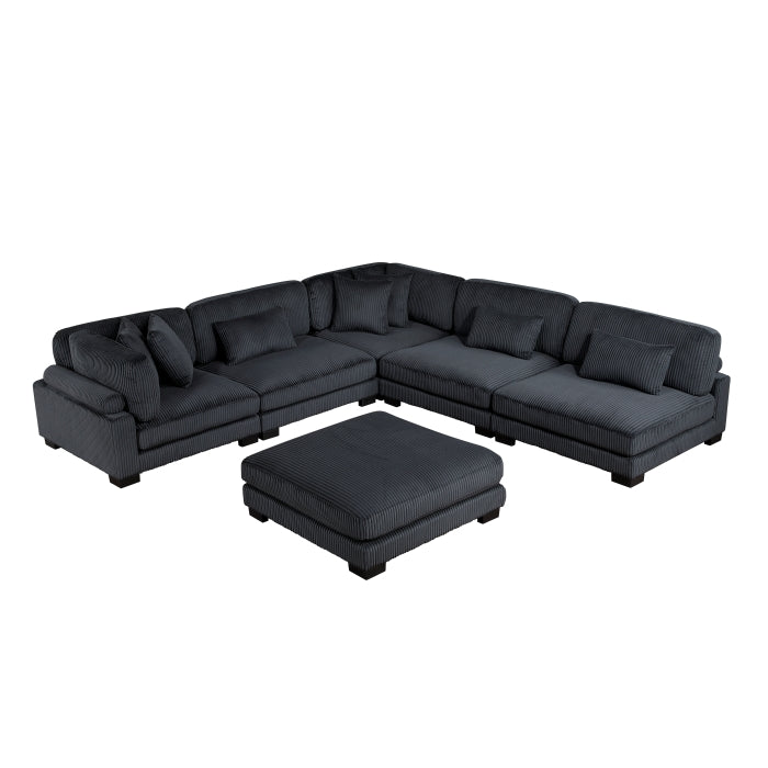Traverse 6-Piece Modular Sectional with Ottoman (8555BK*6OT)