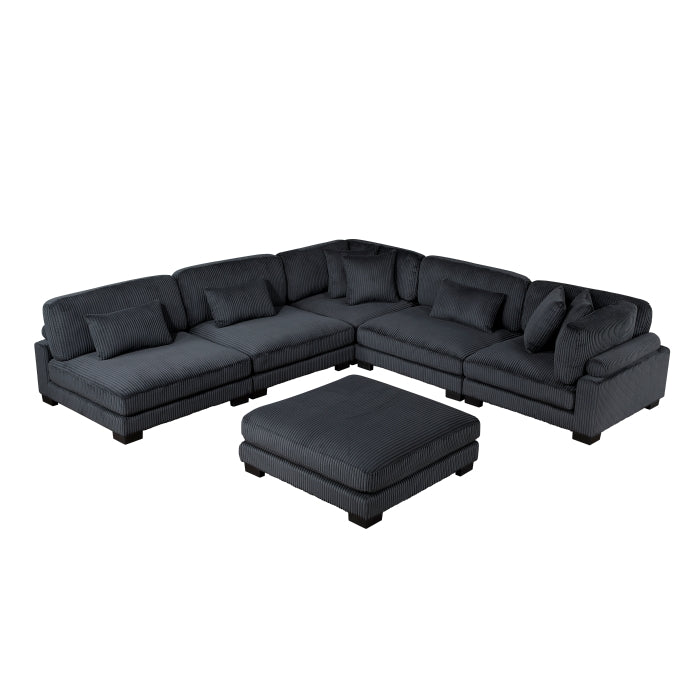 Traverse 6-Piece Modular Sectional with Ottoman (8555BK*6OT)