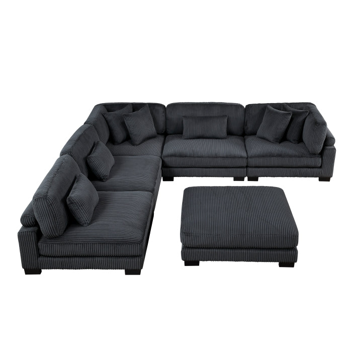 Traverse 6-Piece Modular Sectional with Ottoman (8555BK*6OT)