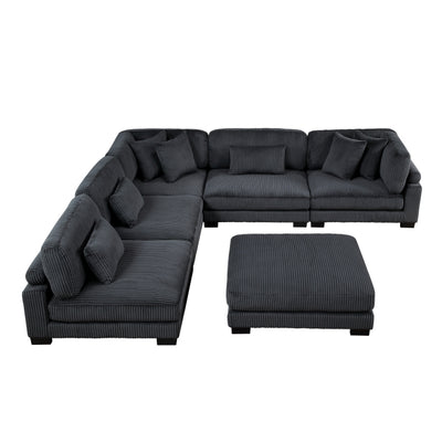 Traverse 6-Piece Modular Sectional with Ottoman (8555BK*6OT)