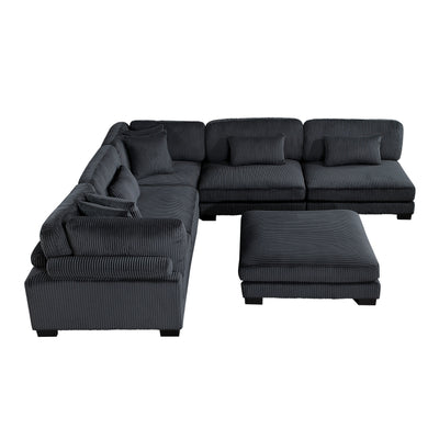 Traverse 6-Piece Modular Sectional with Ottoman (8555BK*6OT)