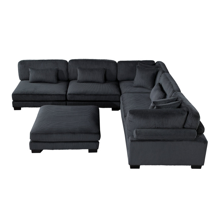 Traverse 6-Piece Modular Sectional with Ottoman (8555BK*6OT)
