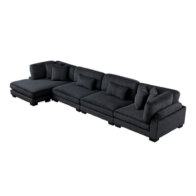 Traverse 4-Piece Modular Sectional with Reversible Chaise (8555BK*CR2ACVC)