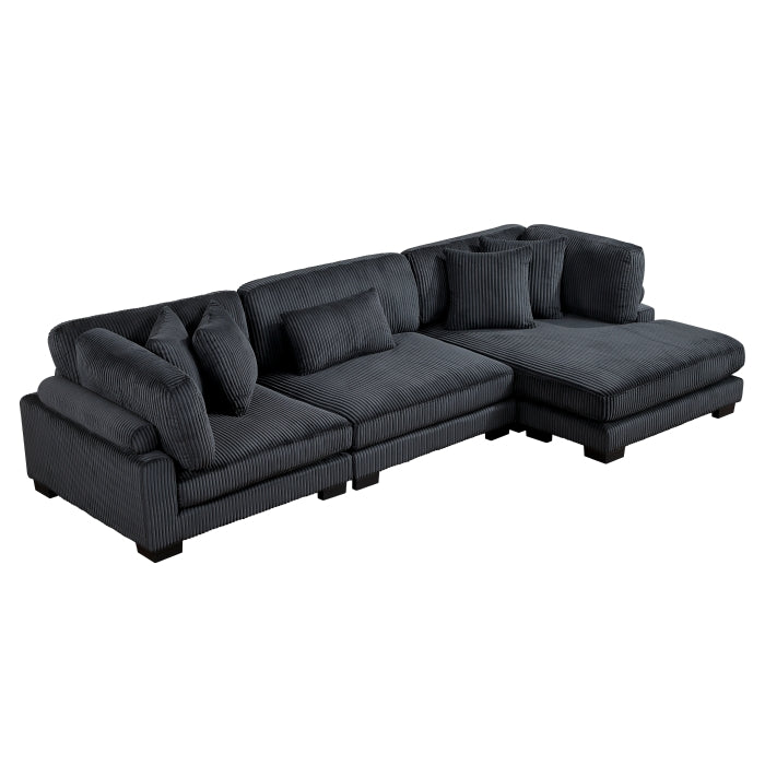 Traverse 3-Piece Modular Sectional with Reversible Chaise (8555BK*CRACVC)
