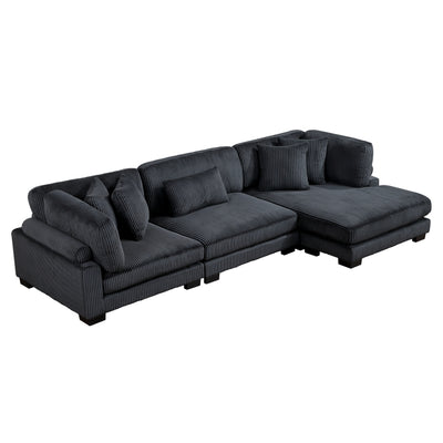 Traverse 3-Piece Modular Sectional with Reversible Chaise (8555BK*CRACVC)