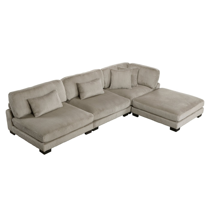 Traverse 4-Piece Modular Sectional with Ottoman (8555GB*2AC1CROT)