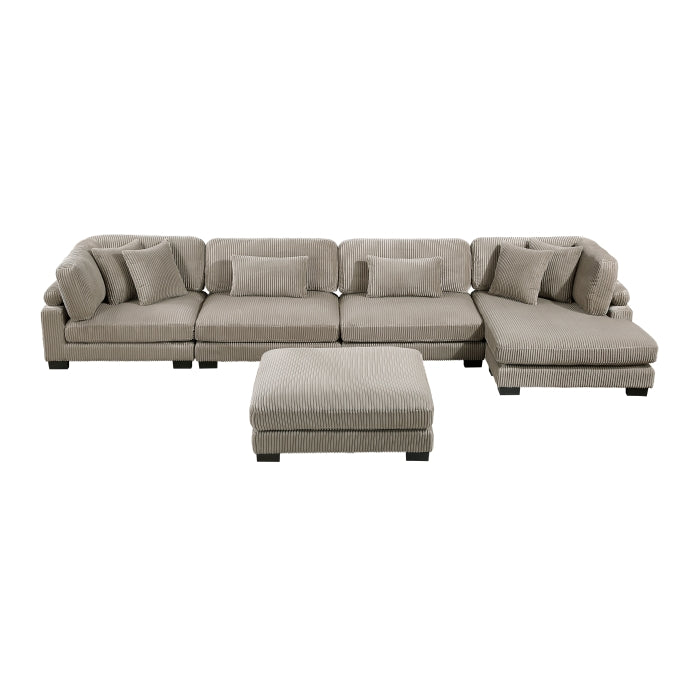 Traverse 5-Piece Modular Sectional with Reversible Chaise and Ottoman (8555GB*CR2ACVCOT)