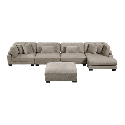 Traverse 5-Piece Modular Sectional with Reversible Chaise and Ottoman (8555GB*CR2ACVCOT)