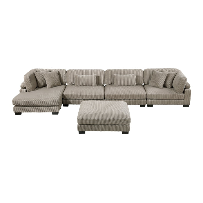 Traverse 5-Piece Modular Sectional with Reversible Chaise and Ottoman (8555GB*CR2ACVCOT)