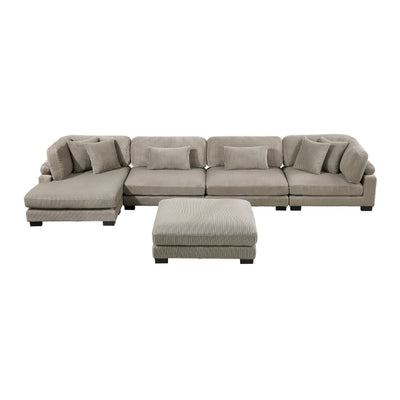Traverse 5-Piece Modular Sectional with Reversible Chaise and Ottoman (8555GB*CR2ACVCOT)