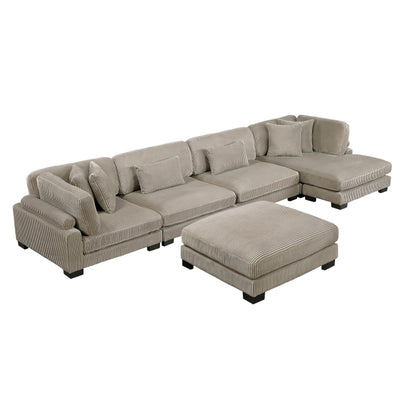 Traverse 5-Piece Modular Sectional with Reversible Chaise and Ottoman (8555GB*CR2ACVCOT)