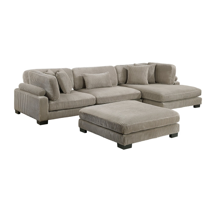 Traverse 4-Piece Modular Sectional with Reversible Chaise and Ottoman (8555GB*CRACVCOT)