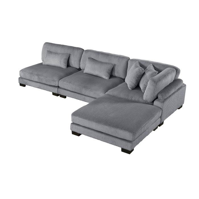 Traverse 4-Piece Modular Sectional with Ottoman (8555GY*2AC1CROT)