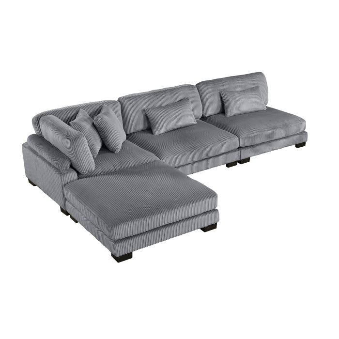 Traverse 4-Piece Modular Sectional with Ottoman (8555GY*2AC1CROT)