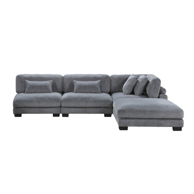 Traverse 4-Piece Modular Sectional with Ottoman (8555GY*2AC1CROT)